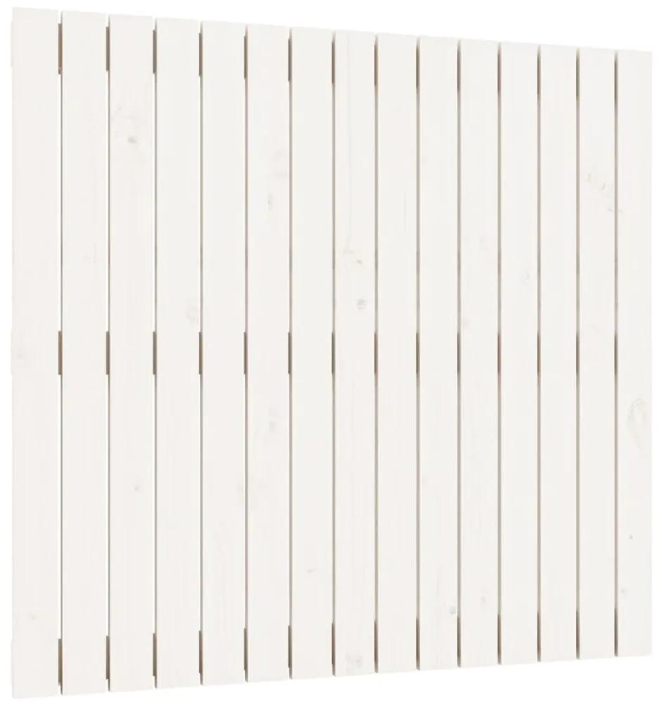 Testiera da parete bianca 95,5x3x90cm in legno massello di pino