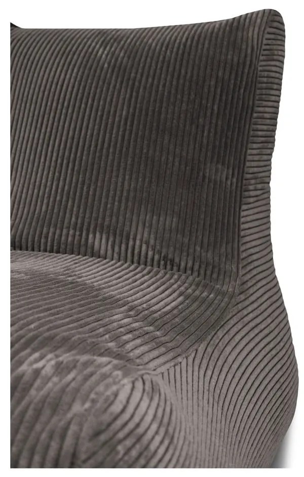 Puof a sacco marrone scuro con rivestimento in velluto a coste Lounge – SLOWDOWN