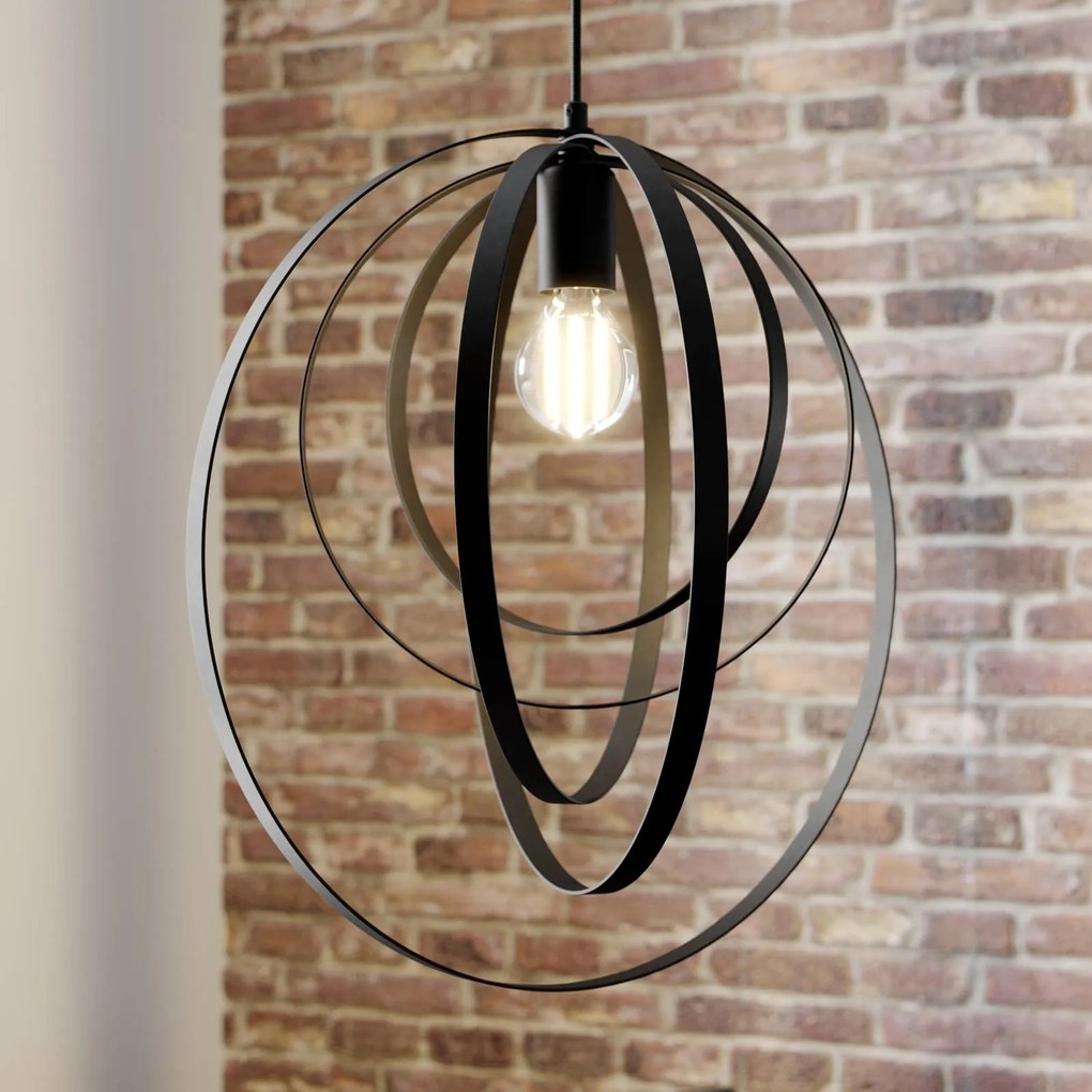 Luminex Lampada a sospensione Ringo, 1 luce, nero