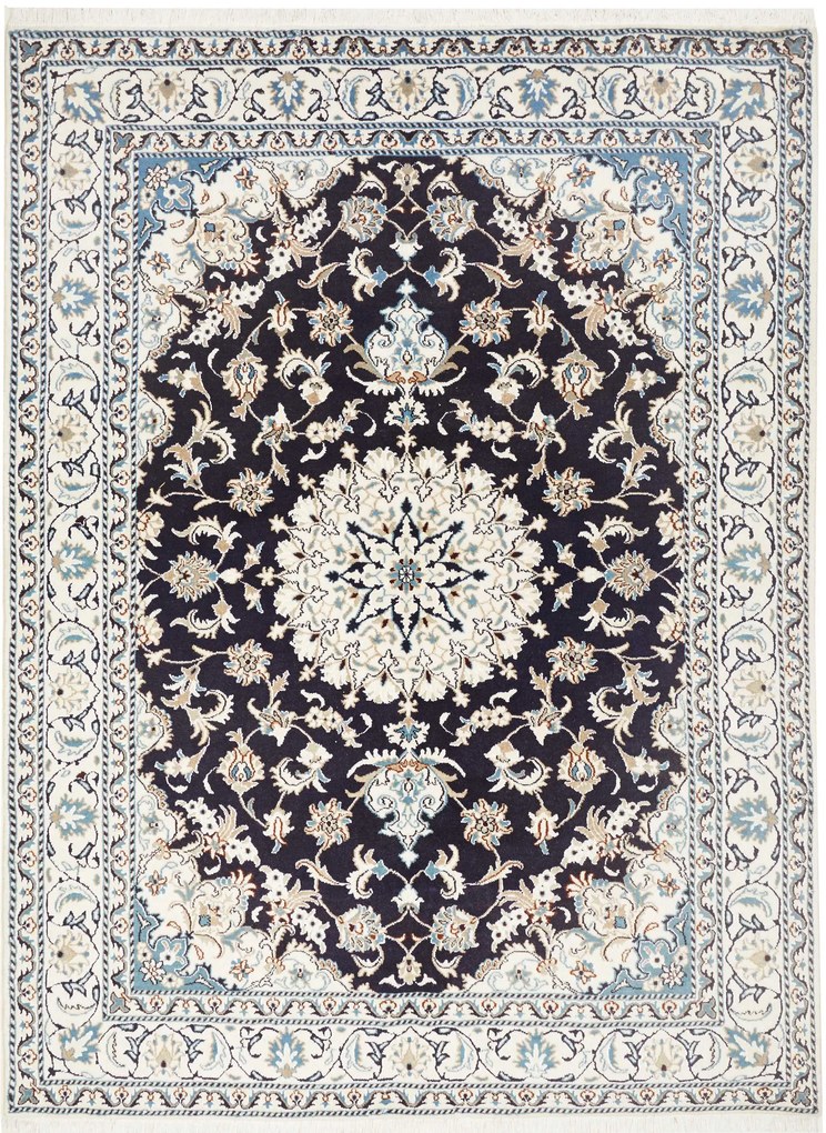 Nain Tappeto persiano 230x170 Blu (Iran) Annodato A Mano