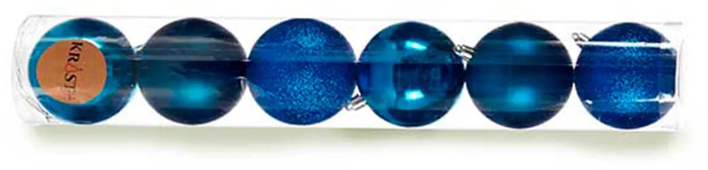 Set di palline di Natale Azzurro Plastica 8 x 9 x 8 cm (12 Unità)