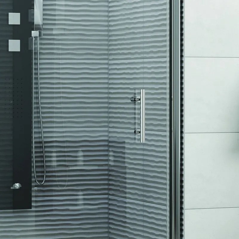 Box doccia porta battente nicchia 70cm vetro trasparente KS2800N - KAMALU