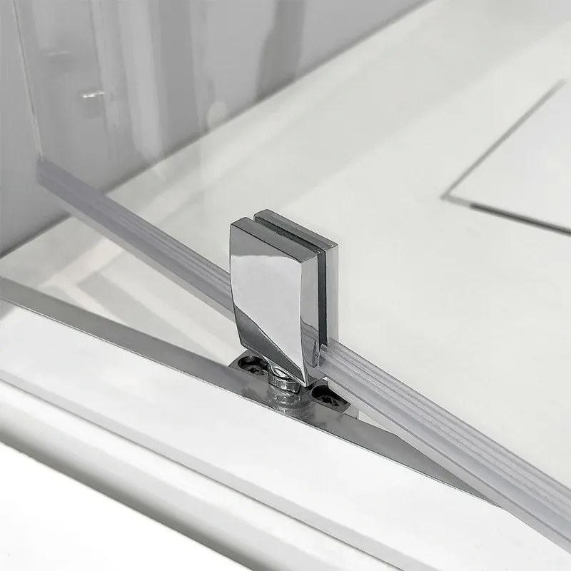 Box doccia angolare 80x80 cm con porta battente in cristallo trasparente Ted