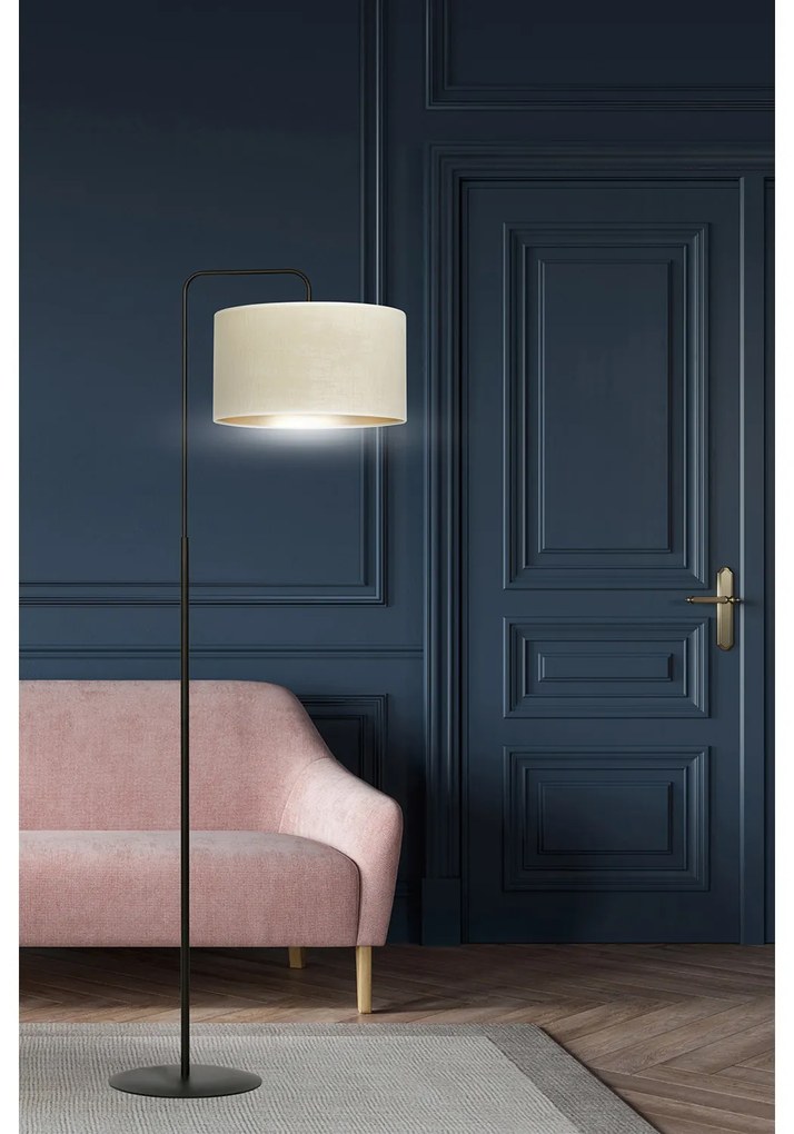 Piantana Contemporaneo Ganesha Acciaio Nero Bianco 1 Luce E27 Ip20