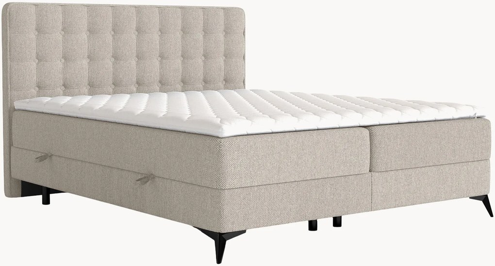 Letto boxspring fatto a mano con contenitore Annakie, H3