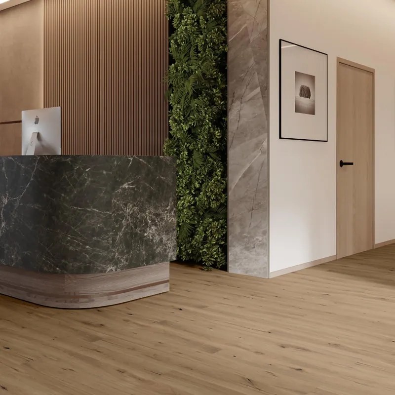 Parquet multistrato Scala L in rovere grigio spazzolato natura sp. 14/4 mm 2.1 m²