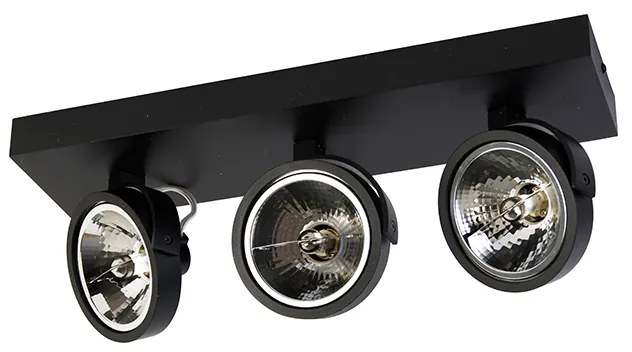 Faretto di design nero orientabile 3 luci - Go