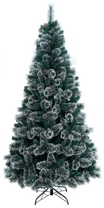 Albero di Natale artificiale innevato New Cortina verde H 240 cm x Ø 134 cm