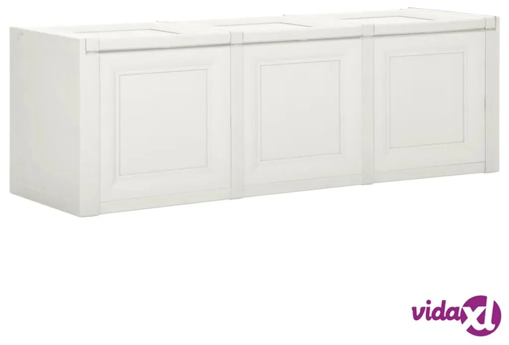 vidaXL Baule per Cuscini Bianco Angora 125x40x42 cm 130 L