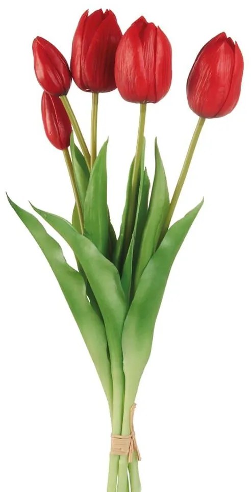 L' ocanera fiore decorativo bouquet tulipani rossi h 40 set 4 pezzi