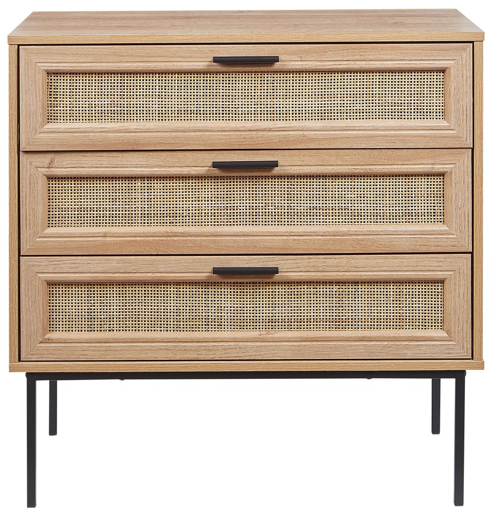 Cassettiera rattan legno chiaro PASCO Beliani