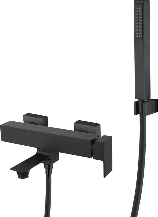 Rubinetto per vasca getto aerato Flat per muro nero pvd MAMOLI