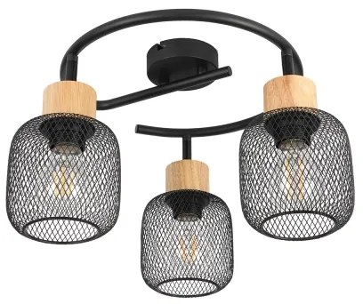 Brilagi - Faretto BASKLITE 3xE27/15W/230V in legno/nero