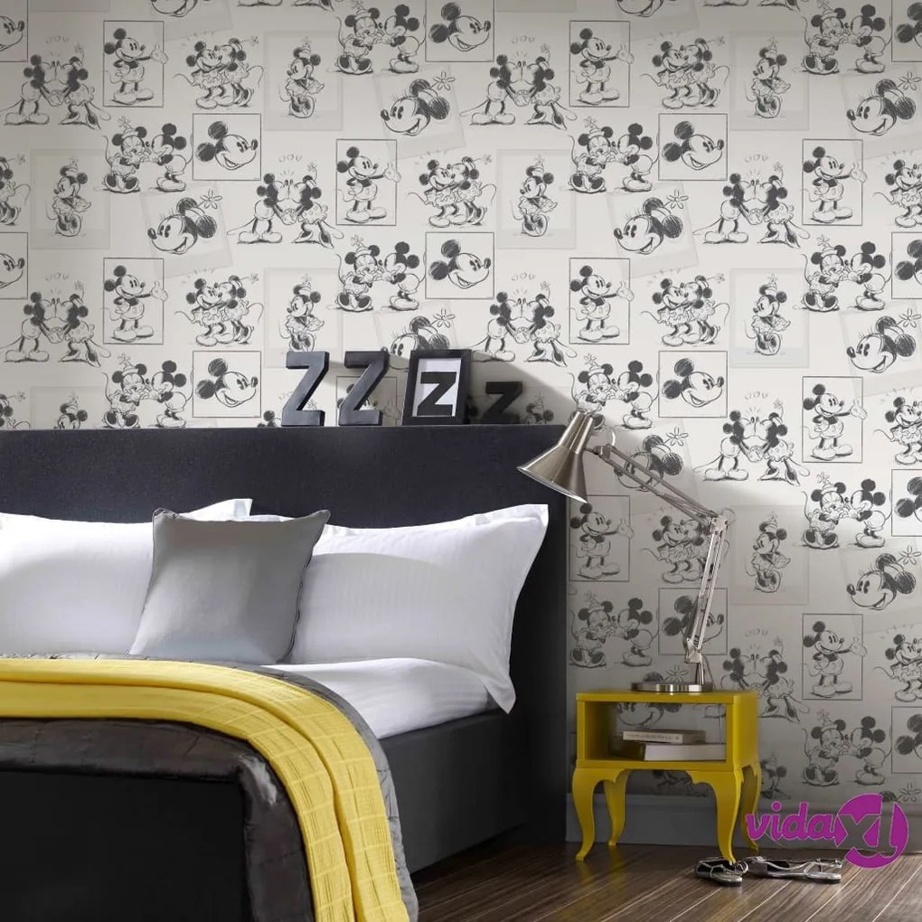 Noordwand Kids at Home Carta da Parati Mickey and Minnie Nera e Bianca