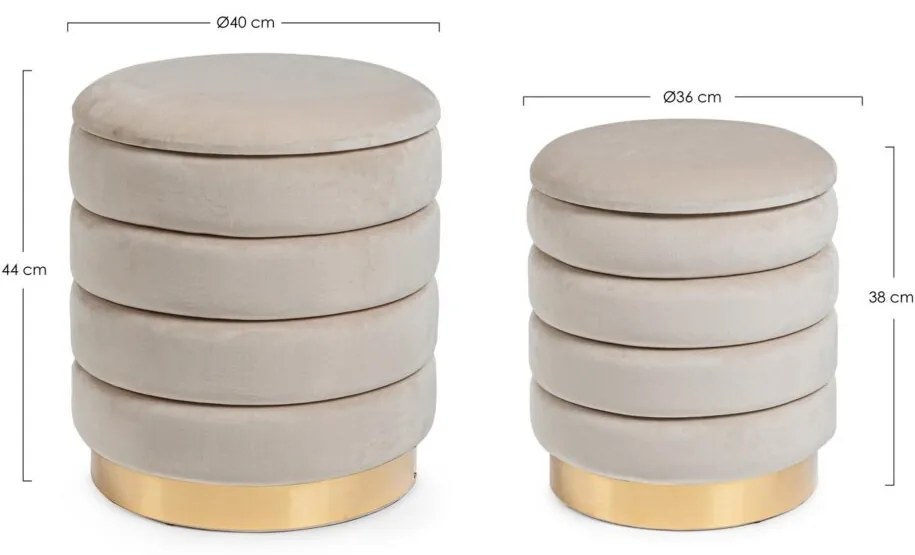 Set di 2 pouf DARINA colore beige