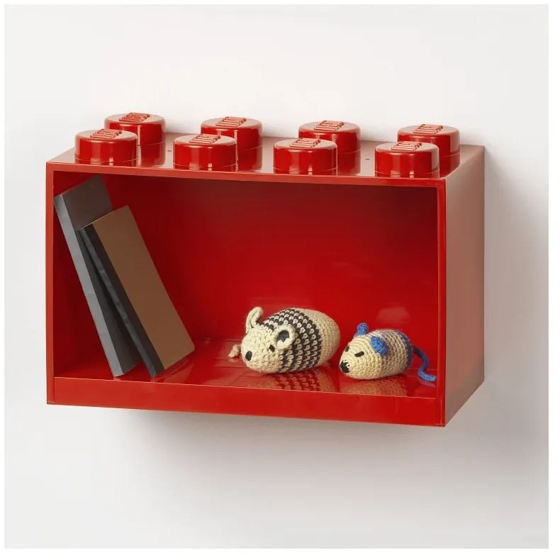 Mensola a muro rossa per bambini Brick 8 - LEGO®