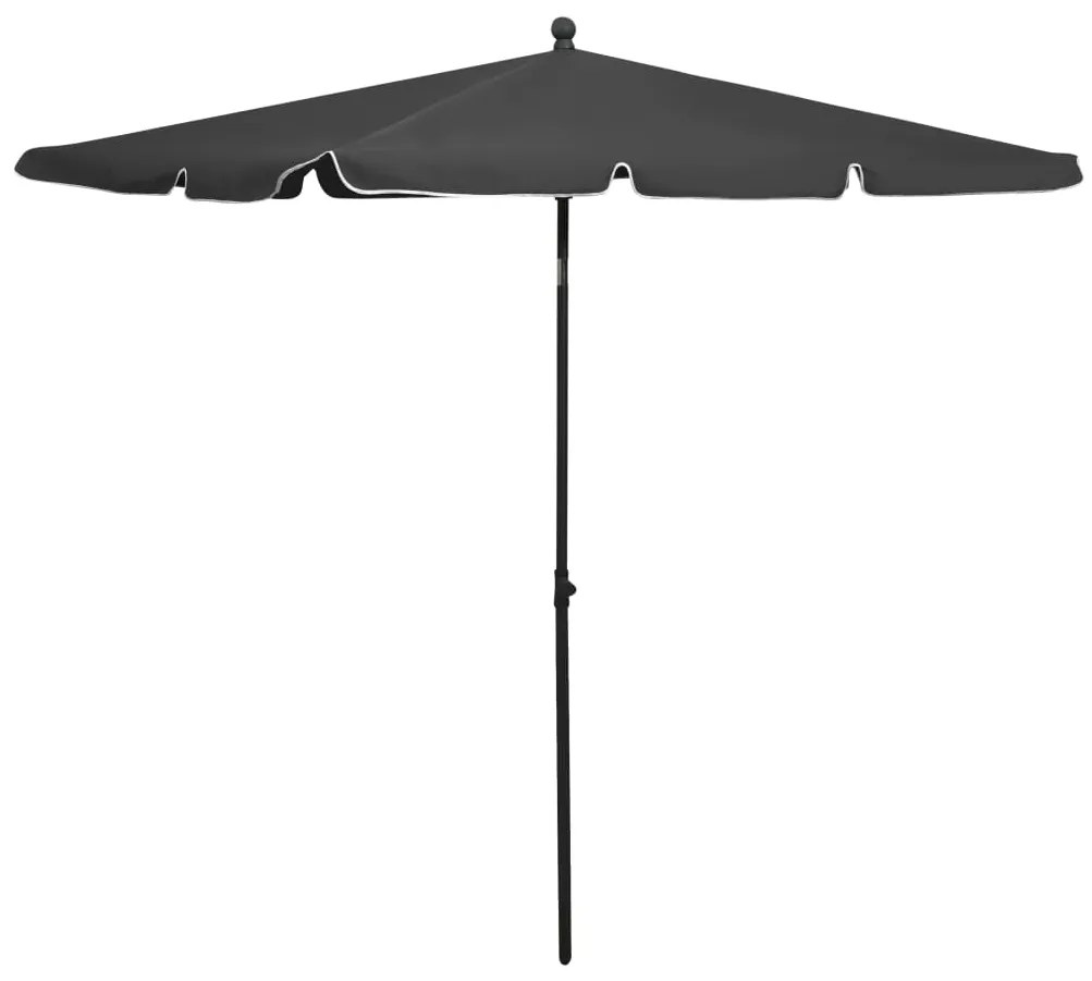 Ombrellone Da Giardino Con Palo 210x140 Cm Antracite /
