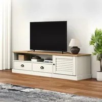 Mobile Porta TV VIGO Bianco 156x40x40 cm Legno Massello di Pino 353173