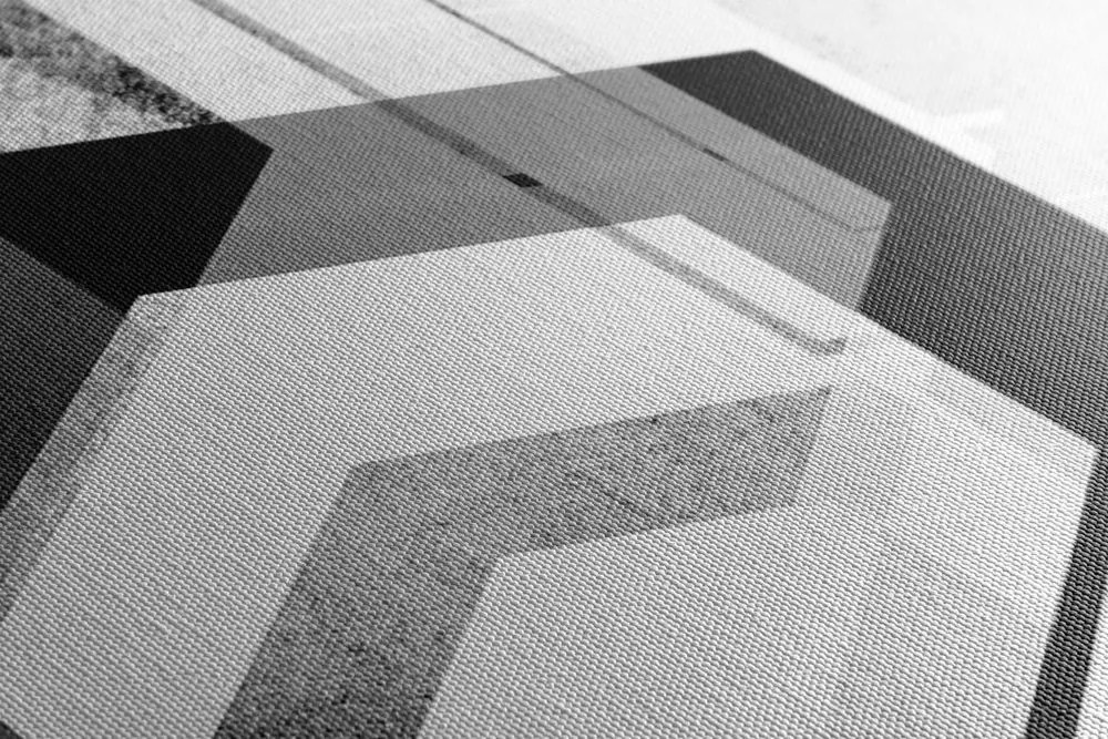 Stampa su tela – Geometria futuristica in bianco e nero