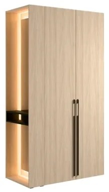 Armadio Ingresso 110x207h Cm 2 Ante Con Specchio Laterale Rovere Barcelona