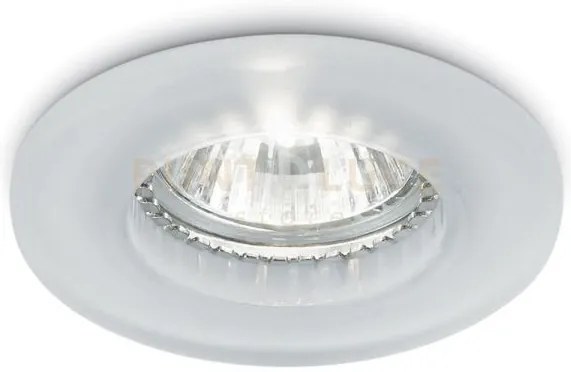 Gfa070- faretto in vetro bianco e metallo 1 luce attacco gu10 d.9,8cm