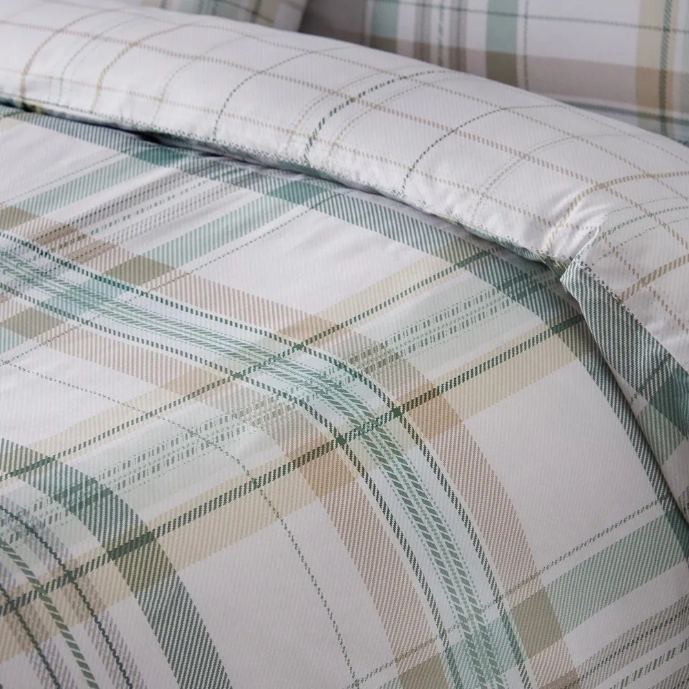 Set copripiumino e federa verde per letto singolo 135x200 cm Cartmel Check – Catherine Lansfield