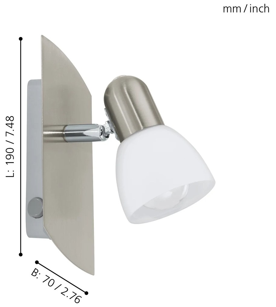 Spot Contemporaneo Enea In Acciaio Nichel Satinato 1 Luce E14 25W Ip20