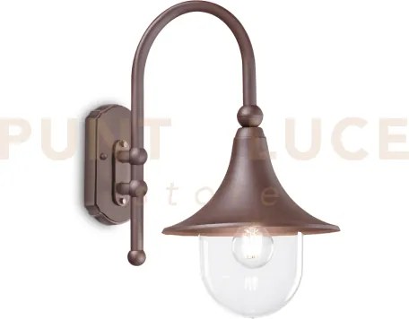 Cima applique da esterni ip43 1 luce attacco e27 alluminio coffee