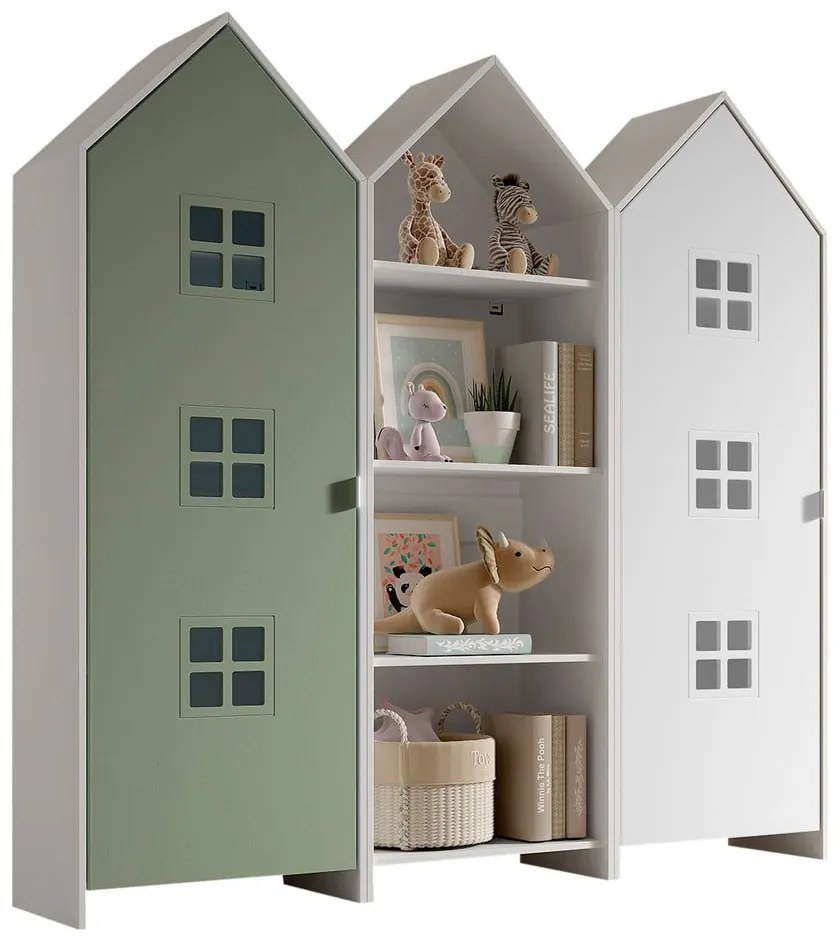 Armadio a giorno bianco-verde per bambini 173x171,5 cm CASAMI BRUGES - Vipack