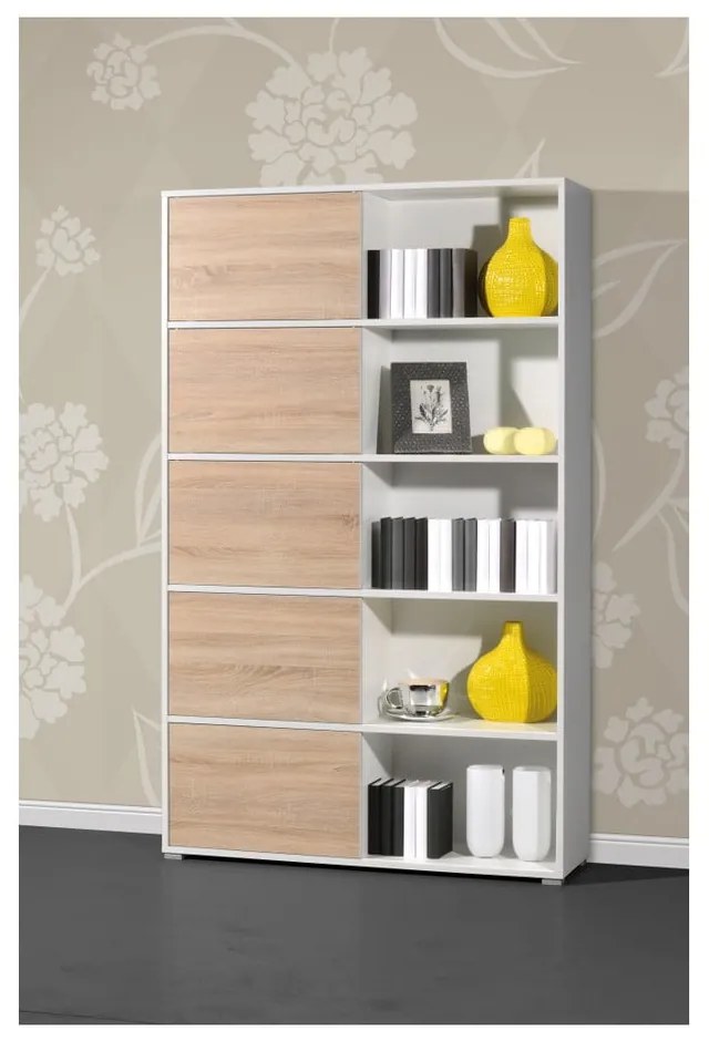 Libreria bianca in rovere 120x196 cm Slide - Germania