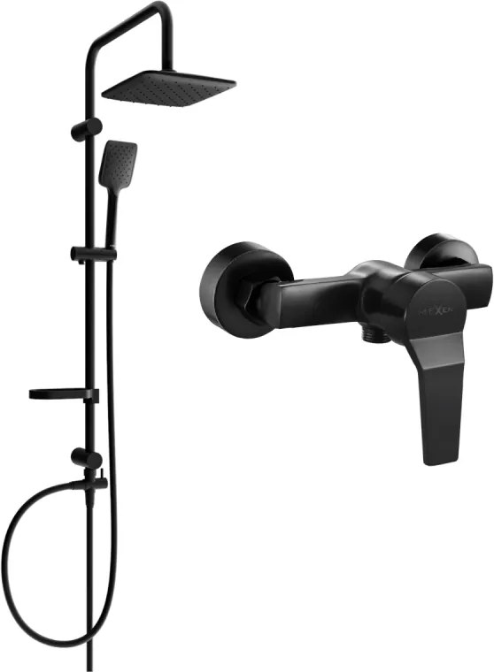 Mexen Sven set doccia esterno con soffione e miscelatore doccia Caro, nero - 746640262-70