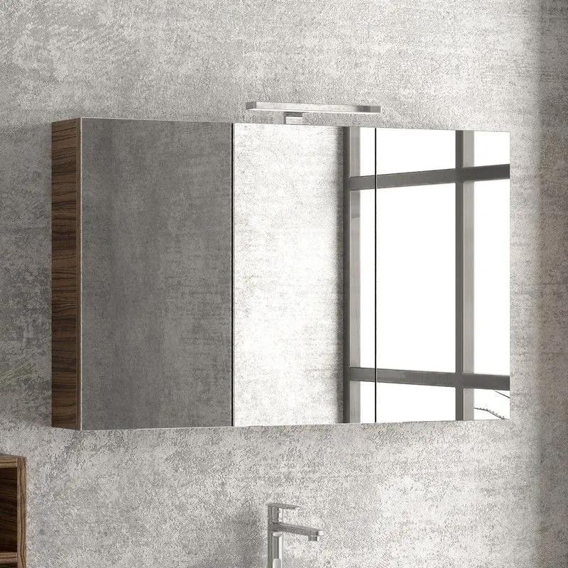 Kamalu - composizione bagno sospesa 100cm: mobile, specchio e due pensili  tod-100c