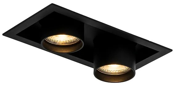 Set di 6 Faretto da incasso moderno nero orientabile 2 luci - ROOF