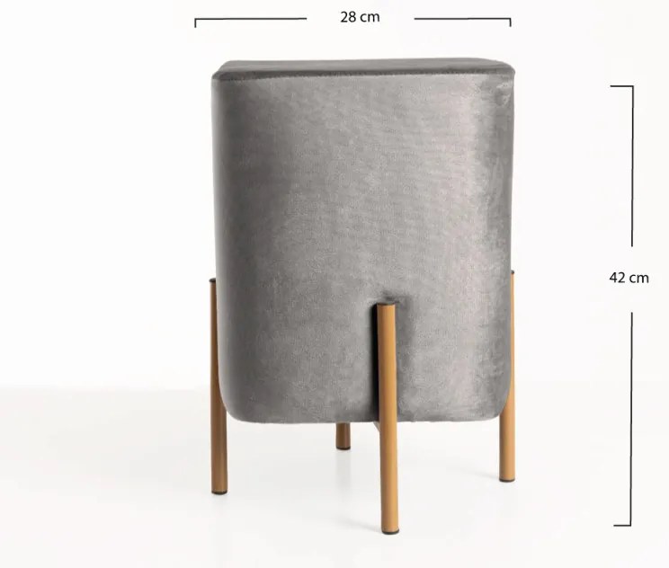 Puff Roys Velluto - Grigio