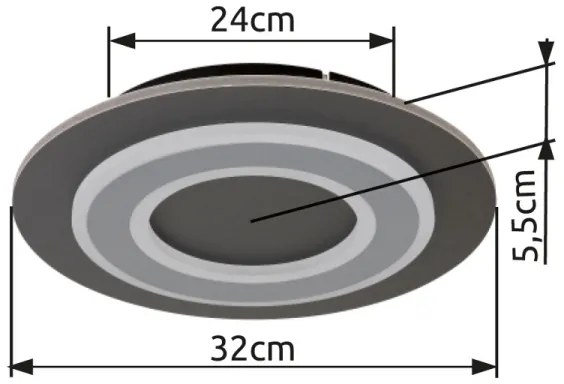Globo 48032-24 - Plafoniera LED JAYDEN LED/24W/230V diametro 32 cm antracite