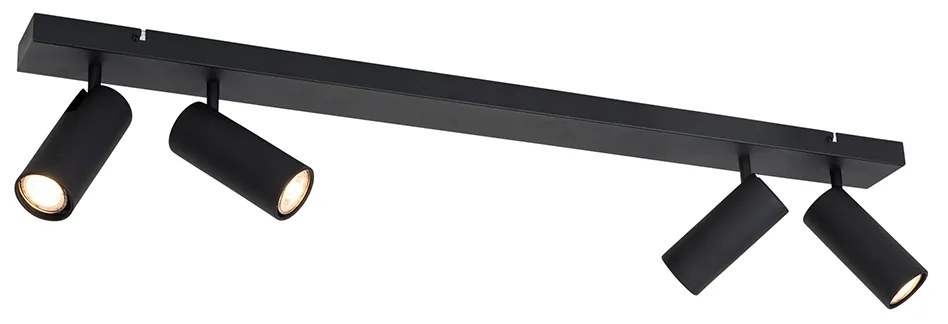 Faretto da soffitto smart nero 4 luci regolabile incl. 4 Wifi GU10 50mm - Renna