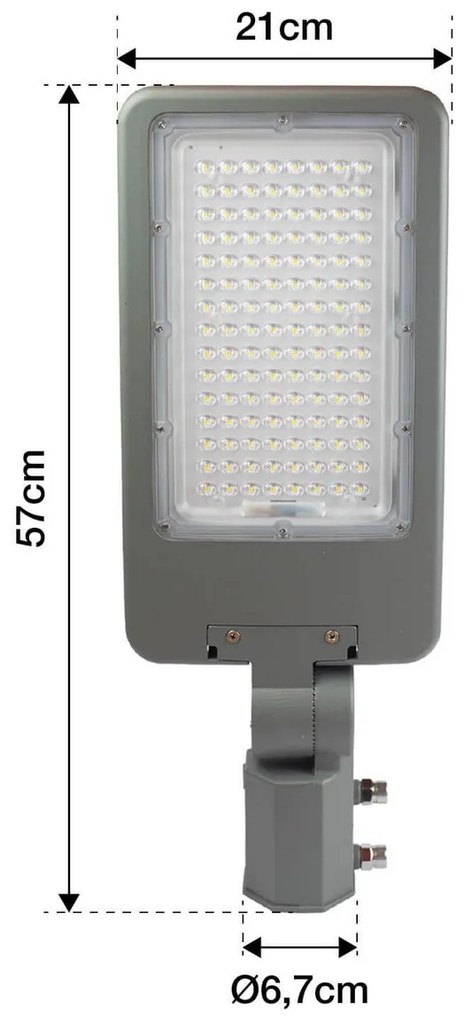 Armatura Stradale LED 100W Programmabile Classe II con driver Philips Colore Bianco Freddo 5.000K