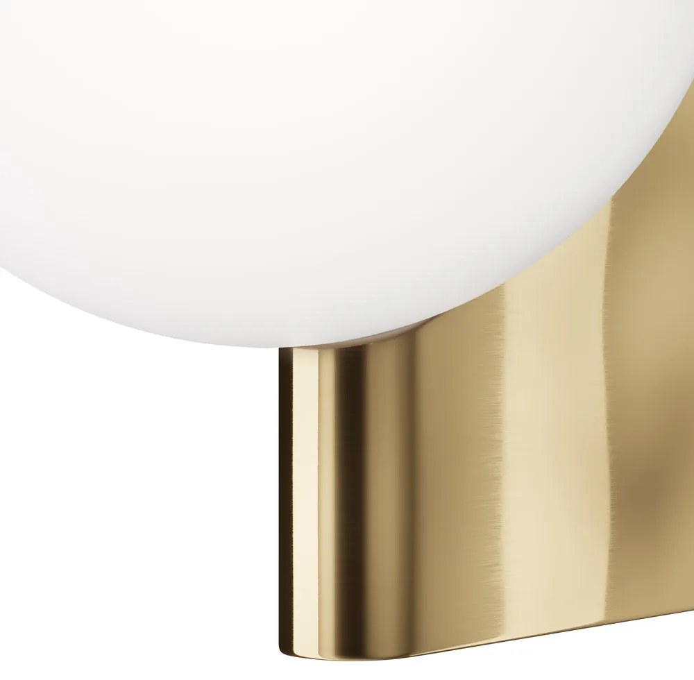 Applique Contemporanea Avant-Garde In Metallo Ottone 1 Luce Con Diffusore Bianco