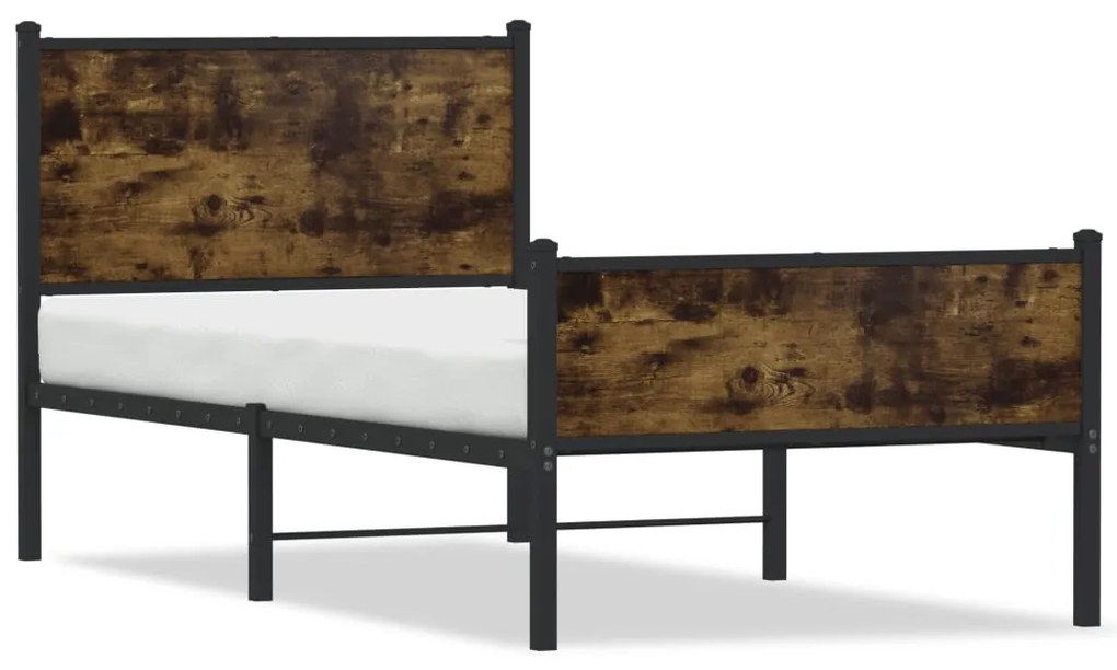 Giroletto Senza Materaso İn Metallo Rovere Fumo 90x190 Cm /
