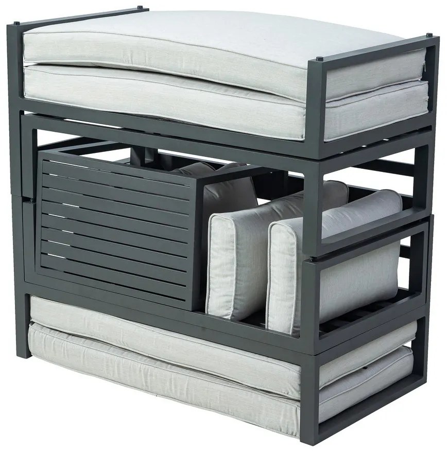 Set da giardino grigio/beige in metallo per 8 persone Portland – Rojaplast