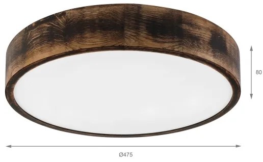 Brilagi - Plafoniera LED CARVALHO SMOKEY LED/36W/230V, finitura in rovere, diam. 47,5 cm