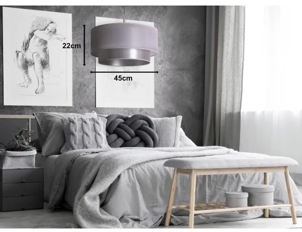 Duolla - Lampadario a sospensione con filo NANTES 1xE27/15W/230V diametro 45 cm argento