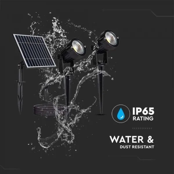 SET 2x Lampada solare LED da esterno 2xLED/1,2W/3,7V IP65 3000K 4000 mAh