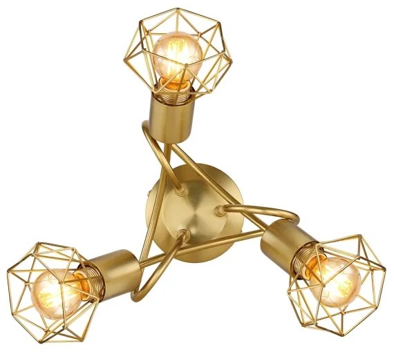 Globo 54802GB-3D - Lampadario a plafone XARA I 3xE14/40W/230V oro