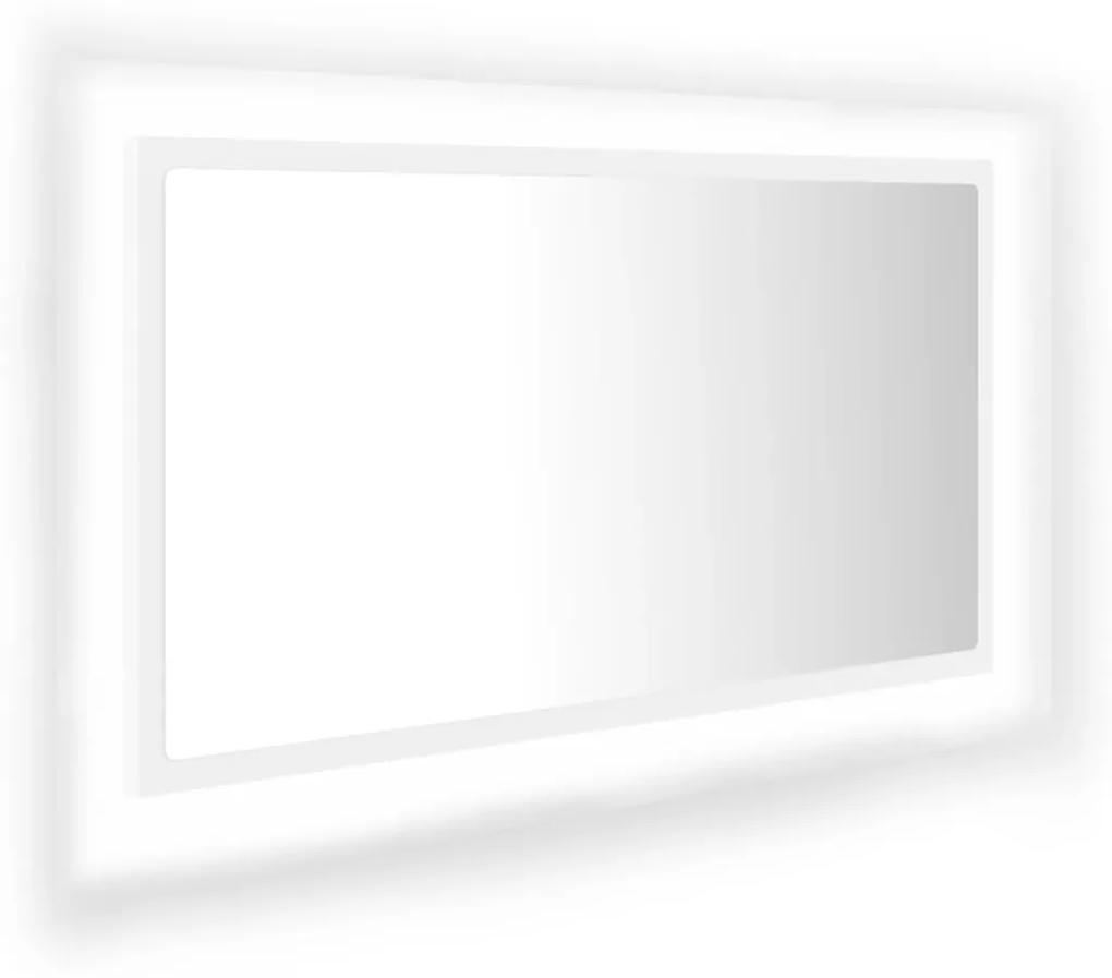 Specchio da bagno con led bianco 80x8,5x37 cm in acrilico