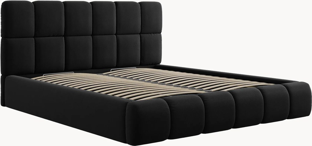 Letto imbottito effetto velluto con contenitore Tropea