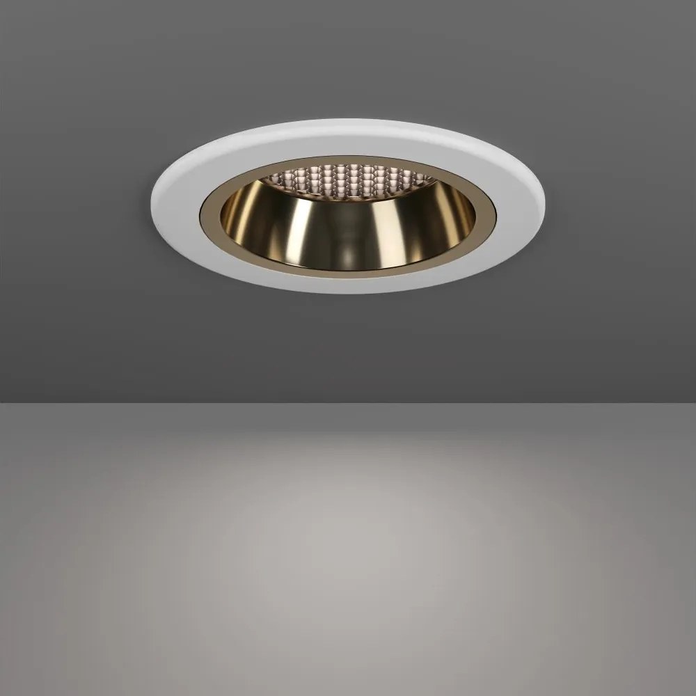 Eglo 902299-LED RGBW Plafoniera dimmerabile per controsoffitto con vetro fumé YEBRA-Z LED/4,8W/230V IP44 bianco/oro
