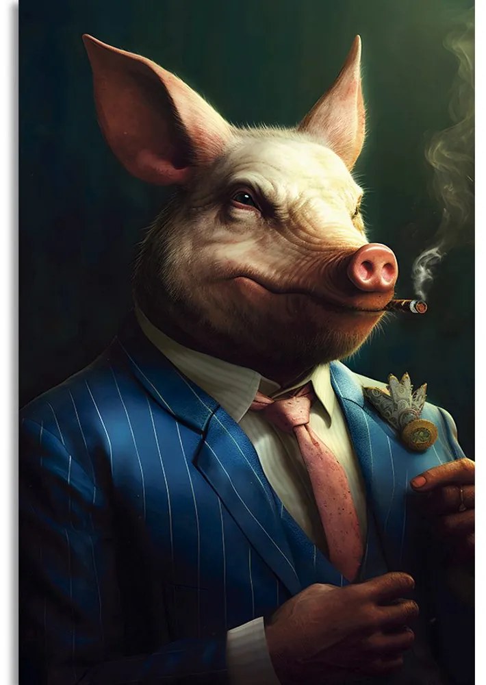 Stampa su tela – Gangster animale maiale