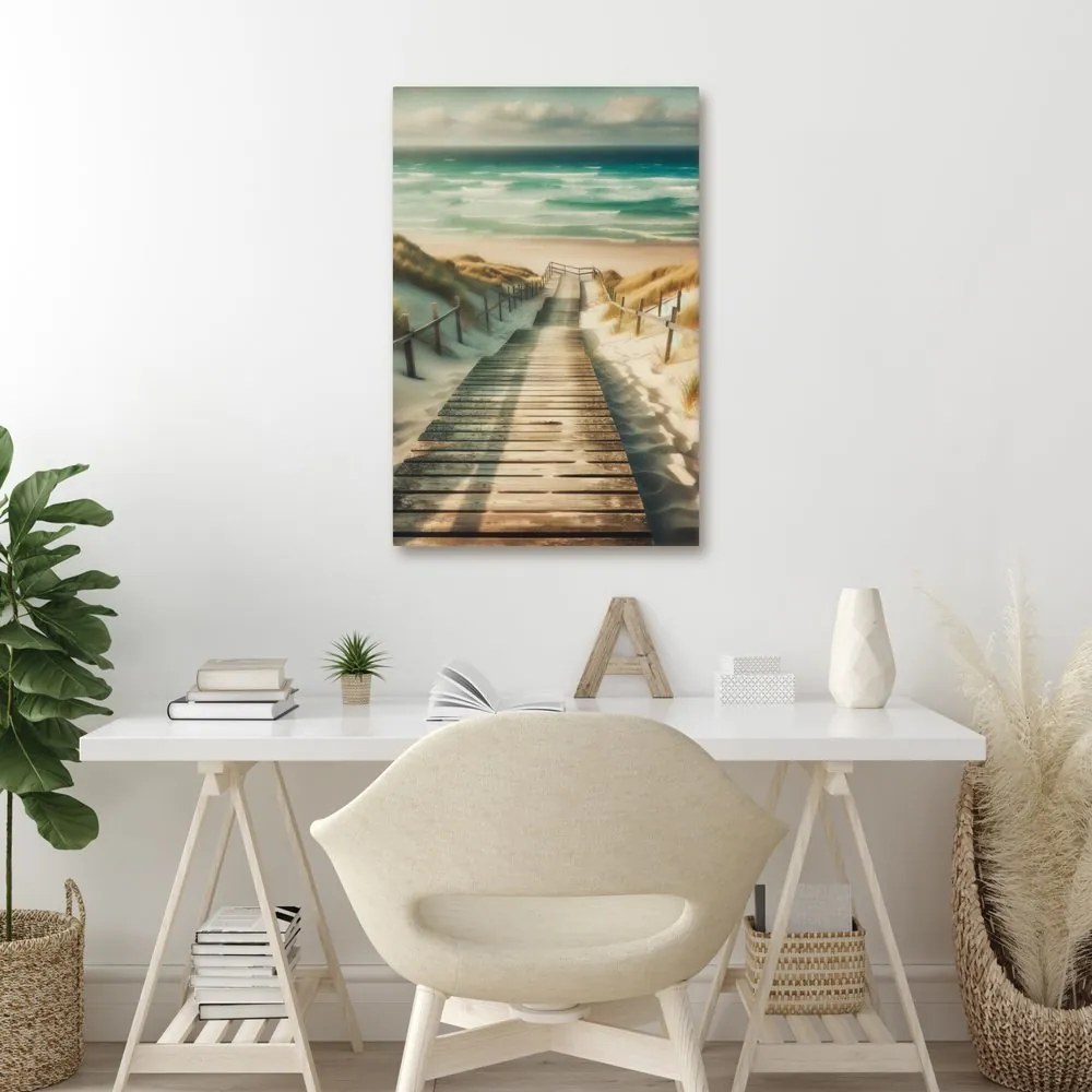 Quadro su tela – Sentiero attraverso le dune verso il mare