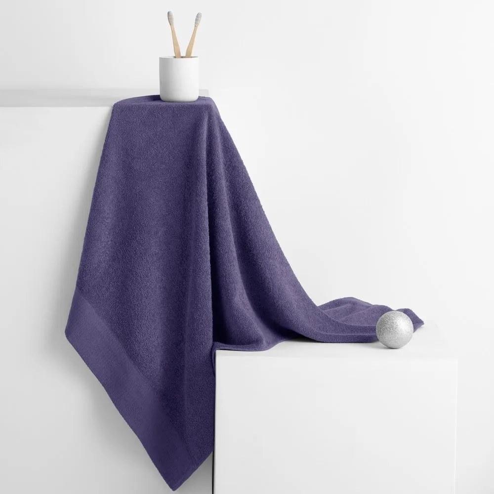 Asciugamano tipo terry viola in cotone 70x140 cm Amari – Restilo